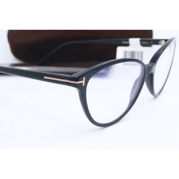 New Authentic Tom Ford TF 5545 001 Black Cat Eye Eyeglasses Clear Lenses 53mm - Picture 3 of 5
